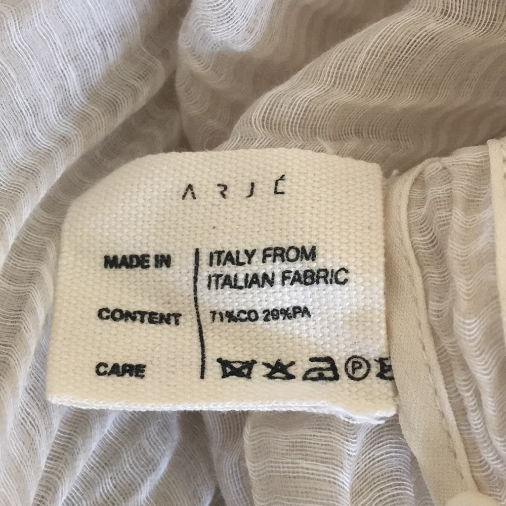 Arje Pleated Tie Front Blouse Cream L - Picture 8 of 12